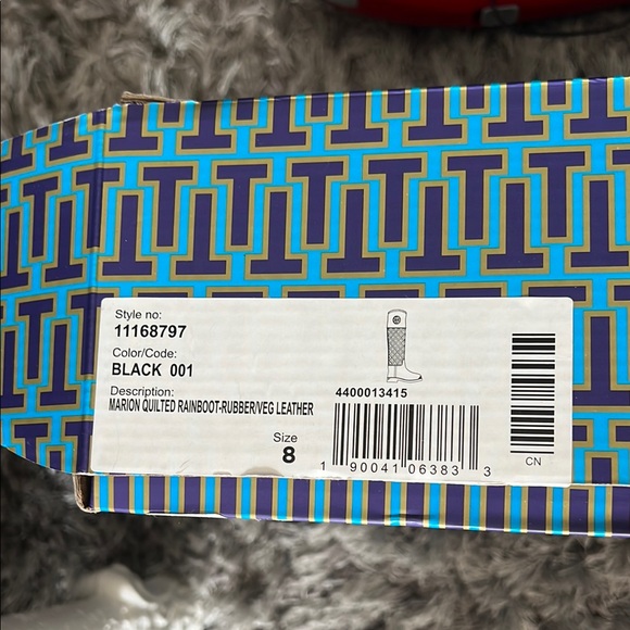 Black Quilted Tory Burch Rain Boots - Picture 7 of 7